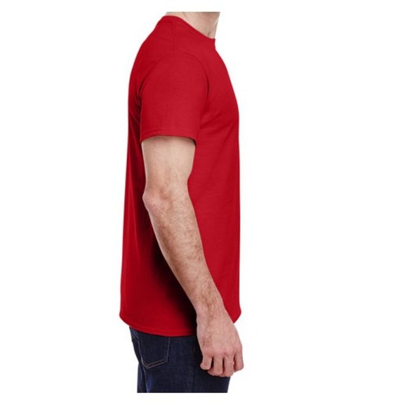 🆕 GILDAN ADULT ULTRA COTTON ROUND-NECK SHORT SLEEVE T-SHIRT - RED - MEN - Picture 4 of 4